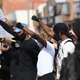 Protesters in Los Angeles’ Van Nuys neighborhood on June 1, 2020.